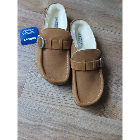 Birkenstock Buckley Suede Shearling Clog Mink Womens 10-10.5 EU 41 - Picture 9 of 16